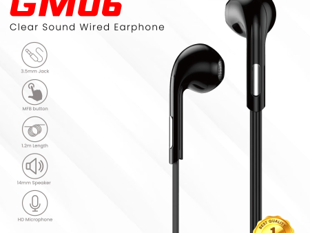 GADGET MAX GM06 CLEAR SOUND WIRED 3.5MM EARPHONE WITH MIC (1.2M) Wired Earphone - BLACK Online Hot Sale