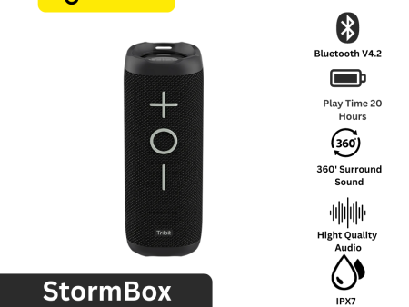 Tribit BTS-30 StormBox Bluetooth V4.2 24W Wireless Bluetooth Speaker - Black Sale