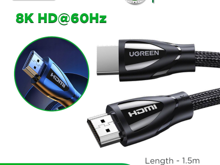 UGREEN HD140 HDMI 2.1 Cable 8K 60Hz 4K 120Hz for Xiaomi Mi Box HDMI2.1 Cable 48Gbps HDR10+ HDCP2.2 for PS4 HDMI Splitter 8K HDMI Cable Length 1.5M Supply