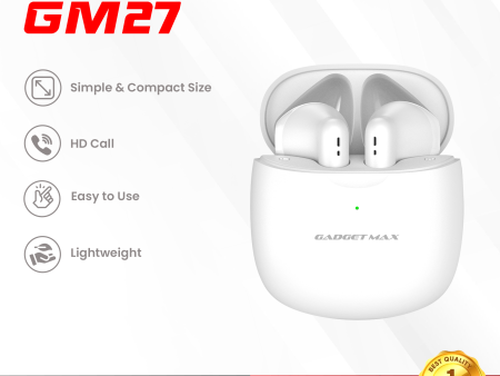 GADGET MAX GM27 Flow Series Bluetooth True Wireless TWS Earbuds - White For Cheap