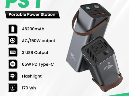 T PRO TP-PS 1 PORTABLE POWER STATION (46200mAh) Supply