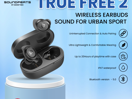 SoundPeats True Free 2 Bluetooth V5.0 True Wireless Earbuds Fashion