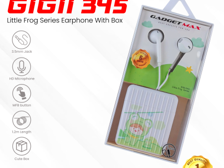 GADGET MAX GIGII-345 LITTLE FROG SERIES 3.5MM Wired Earphone - WHITE Online now