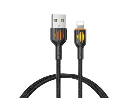 REMAX RC-C 121 A-L Moka Series 2.4A Glowing Fast Charging Lightning Data Cable(Black) Online now