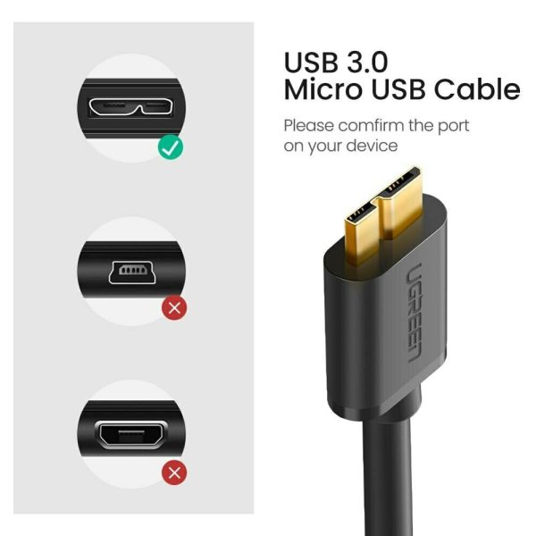 UGREEN US130 USB 3.0 A Male to Micro B Male Cable Super Speed Charging and Data Sync Cord (1m) Black - Intl For Sale