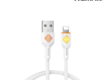 REMAX RC-C 121 A-L Moka Series 2.4A Glowing Fast Charging Lightning Data Cable(White) Online Hot Sale