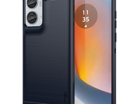 Motorola Moto G85 (5G)   S50 Neo (5G) Brushed Carbon Cover - Blå Cheap