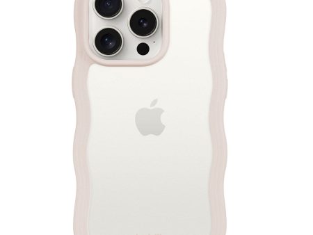 Holdit iPhone 15 Pro Wavy Case - Light Beige   Transparent Supply